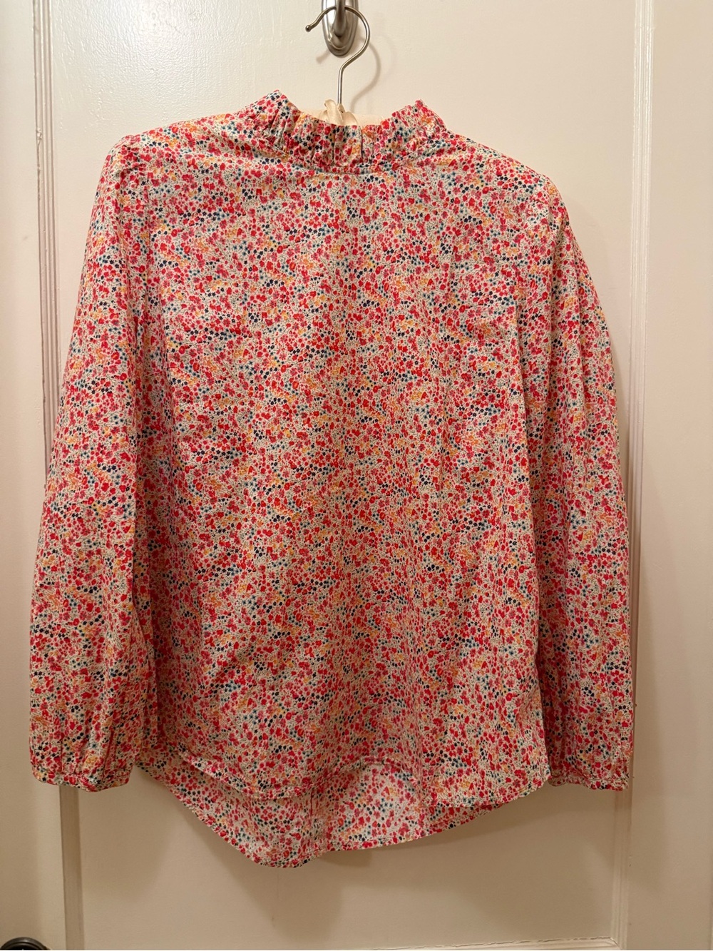 J Crew Long Sleeve Ruffleneck Top in Liberty Phoebe Floral